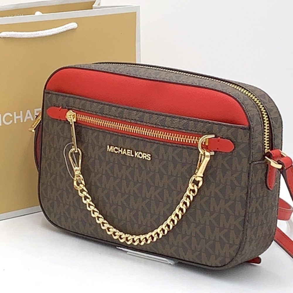 MICHAEL KORS
Jet Set Large Logo Crossbody Bag Flame Multi/ Brown color - Picture 1 of 16
